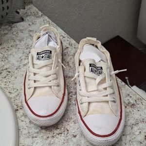 Converse  Ladies Cream and Red Sneakers